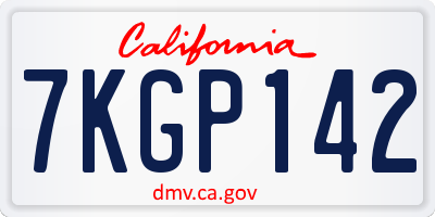 CA license plate 7KGP142