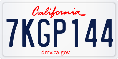 CA license plate 7KGP144