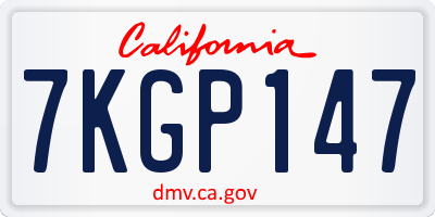 CA license plate 7KGP147