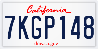 CA license plate 7KGP148