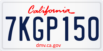 CA license plate 7KGP150