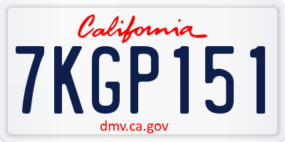 CA license plate 7KGP151