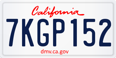 CA license plate 7KGP152