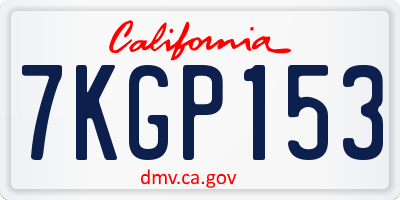 CA license plate 7KGP153