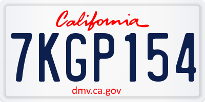 CA license plate 7KGP154
