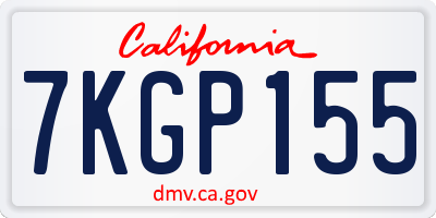 CA license plate 7KGP155