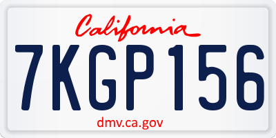 CA license plate 7KGP156