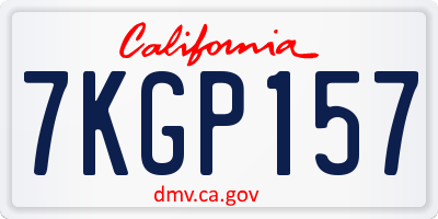 CA license plate 7KGP157