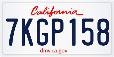 CA license plate 7KGP158
