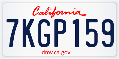 CA license plate 7KGP159