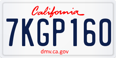 CA license plate 7KGP160