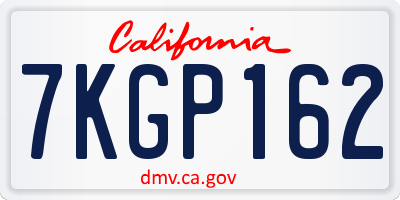 CA license plate 7KGP162
