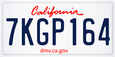 CA license plate 7KGP164