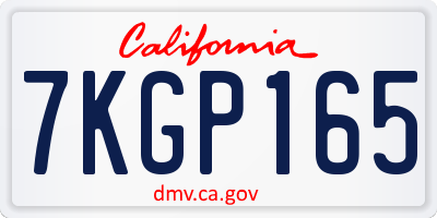 CA license plate 7KGP165