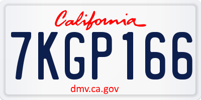 CA license plate 7KGP166