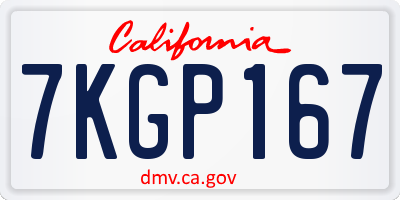 CA license plate 7KGP167