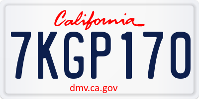 CA license plate 7KGP170