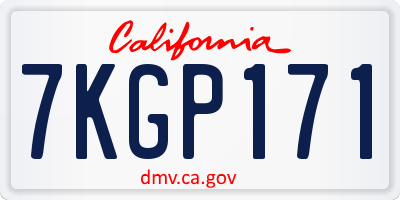CA license plate 7KGP171