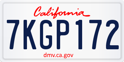 CA license plate 7KGP172