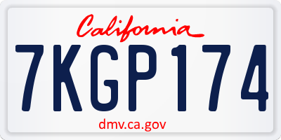 CA license plate 7KGP174