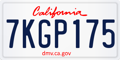 CA license plate 7KGP175