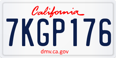 CA license plate 7KGP176