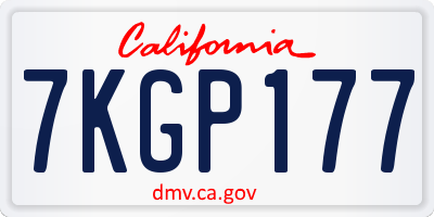CA license plate 7KGP177