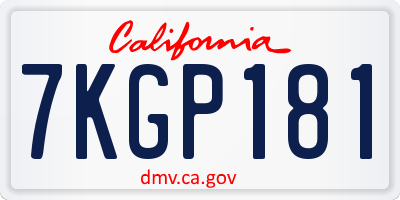 CA license plate 7KGP181
