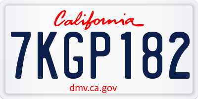 CA license plate 7KGP182