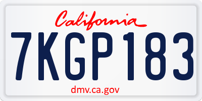 CA license plate 7KGP183