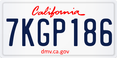 CA license plate 7KGP186