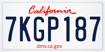 CA license plate 7KGP187