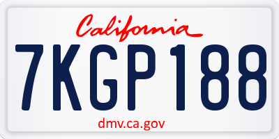 CA license plate 7KGP188
