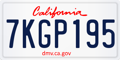 CA license plate 7KGP195