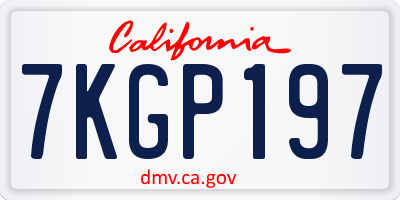 CA license plate 7KGP197