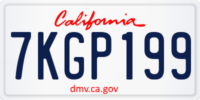 CA license plate 7KGP199