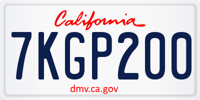 CA license plate 7KGP200