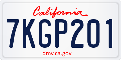CA license plate 7KGP201