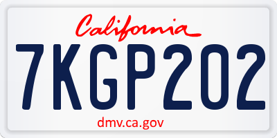 CA license plate 7KGP202
