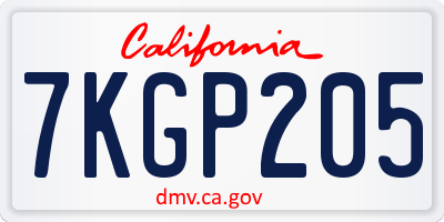 CA license plate 7KGP205