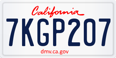 CA license plate 7KGP207