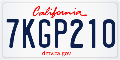CA license plate 7KGP210
