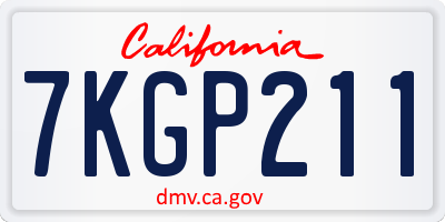CA license plate 7KGP211