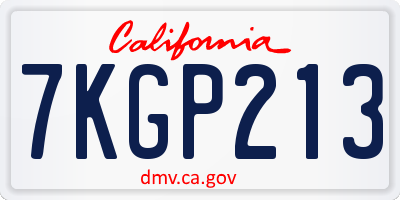 CA license plate 7KGP213