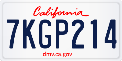 CA license plate 7KGP214