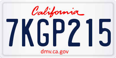 CA license plate 7KGP215