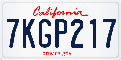 CA license plate 7KGP217