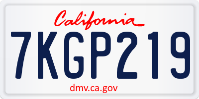 CA license plate 7KGP219
