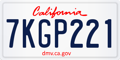 CA license plate 7KGP221