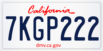 CA license plate 7KGP222